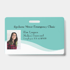 Horizontale ID Foto Lanyard Badge Generiek Blauwgr