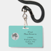 Horizontale ID Foto Lanyard Badge Generiek Blauwgr (Achterkant met koord)