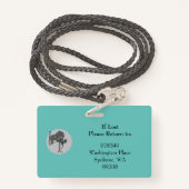 Horizontale ID Foto Lanyard Badge Generiek Blauwgr (Achterkant met draagriem)