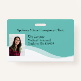 Horizontale ID Foto Lanyard Badge Generiek Blauwgr