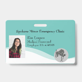 Horizontale id Lanyard Badge Generisch Blauwgroen