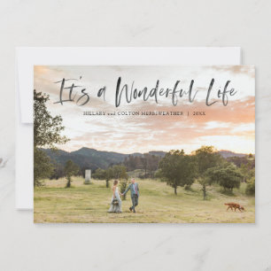 Horizontale It's a Wonderful Life-foto over de hel Feestdagenkaart