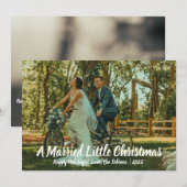 Horizontale kerstkaart voor huwelijken kaart (Voorkant / Achterkant)