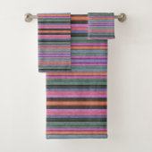 Horizontale kleurrijke strepen bad handdoek (Insitu)