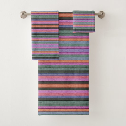 Horizontale kleurrijke strepen bad handdoek (Insitu)