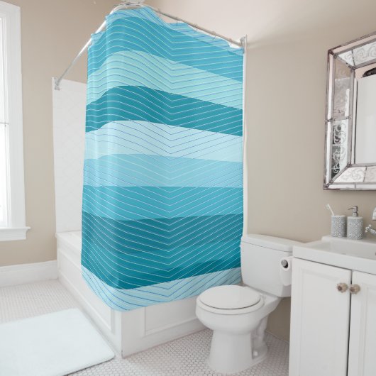 Horizontale kleurtoon douchegordijn (In situ)