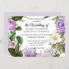 Horizontale Lavendel Paarse Ivoor  Bloemen Kaart