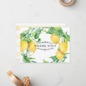 Horizontale Lemon Floral Hartelijk dank voor Citru Notitiekaartje (Voorkant / Achterkant in situ)