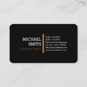 Horizontale lijn monogram professioneel koper visitekaartje (Achterkant)