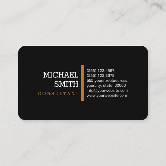 Horizontale lijn monogram professioneel koper visitekaartje (Achterkant)