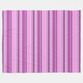 Horizontale lila roze strepen met polka dot decor fleece deken (Voorkant (Horizontaal))