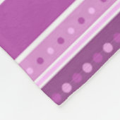 Horizontale lila roze strepen met polka dot decor fleece deken (Hoek)