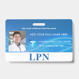 Horizontale lpn-licentie Praktische zuster, foto-i Badge