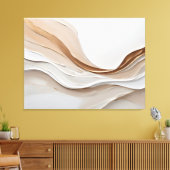 Horizontale minimalistische Abstracte vloeiende te Canvas Afdruk (Insitu (Woonkamer))