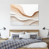 Horizontale minimalistische Abstracte vloeiende te Canvas Afdruk (Insitu (Slaapkamer))