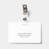Horizontale naam Logo werknemer Badge (Achterkant met clip)
