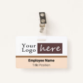Horizontale naam Logo werknemer Badge (Voorkant met clip)