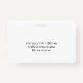 Horizontale naam Logo werknemer Badge (Achterkant)