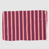 Horizontale Nautical Stripes Red Blue White Golfhanddoek (Horizontaal)