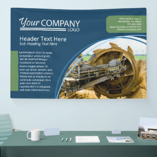 Horizontale Navy Blue, Sage Green Wall Logo Banner