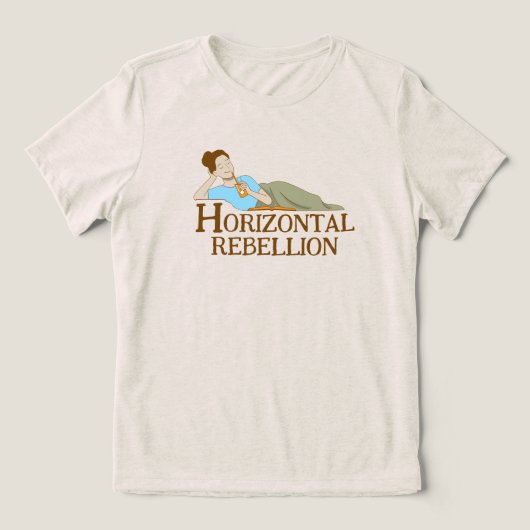 Horizontale Opstand Aangepaste Tekst Tri-Blend Shirt (Design voorkant)