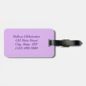 Horizontale paarse bloemen bagagelabel (Achterkant horizontaal)