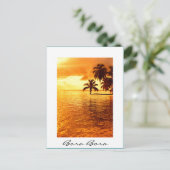Horizontale palmboomzonsondergang, wit briefkaart (Staand voorkant)