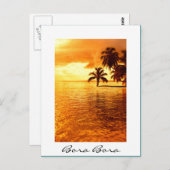 Horizontale palmboomzonsondergang, wit briefkaart (Voorkant / Achterkant)