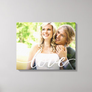 Horizontale Passen getrouwd Wedding Photo Love scr Canvas Afdruk