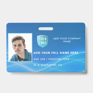 Horizontale personeelsfoto-ID met logo Badge