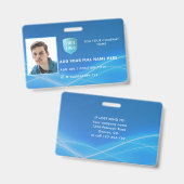 Horizontale personeelsfoto ID met logo Badge (Voor- en achterkant)