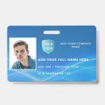 Horizontale personeelsfoto-ID met logo