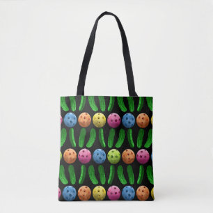Horizontale Pickles en Pickleballen - Tote Bag