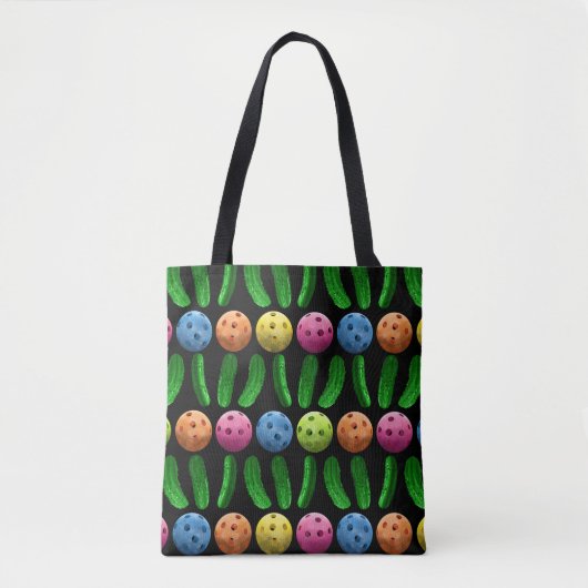 Horizontale Pickles en Pickleballen - Tote Bag (Voorkant)