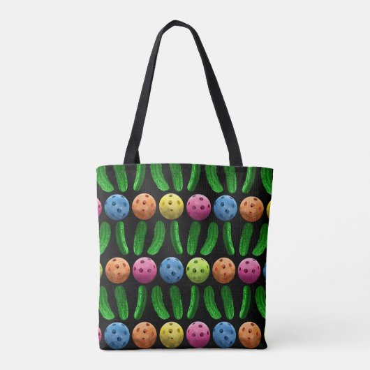 Horizontale Pickles en Pickleballen - Tote Bag (Achterkant)