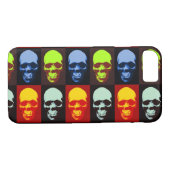Horizontale Pop Kunst Schedel iPhone 7 Hoesje (Achterkant (Horizontaal))