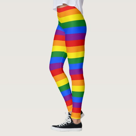 Horizontale Rainbow Stripe Leggings (Links)