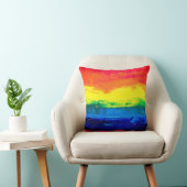 Horizontale regenboog kussen (Stoel)