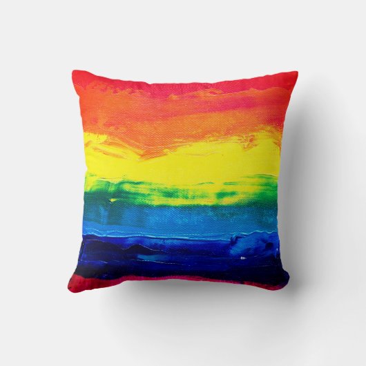 Horizontale regenboog kussen (Achterkant)