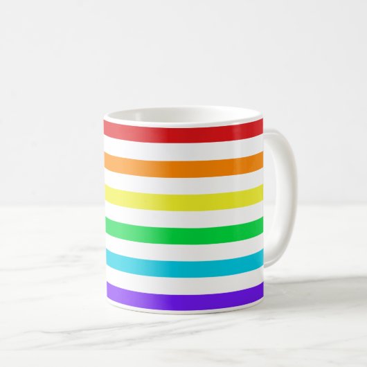 Horizontale regenboog Stripes 1 Mok (Voorkant rechts)