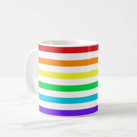 Horizontale regenboog Stripes 1 Mok (Voorkant links)
