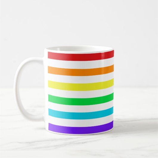 Horizontale regenboog Stripes 1 Mok (Links)