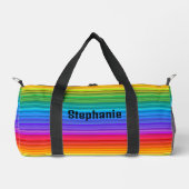 Horizontale Regenboog Stripes Design Duffel Bag Plunjezak (Voorkant)