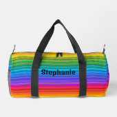 Horizontale Regenboog Stripes Design Duffel Bag Plunjezak (Achterkant)