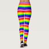 Horizontale regenboogkleuren Skinny Stripes kleuri Leggings (Achterkant)