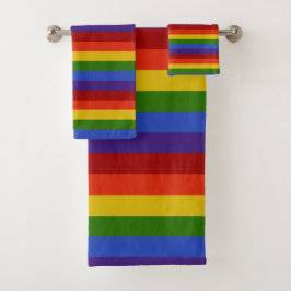 Horizontale regenboogstaven bad handdoek