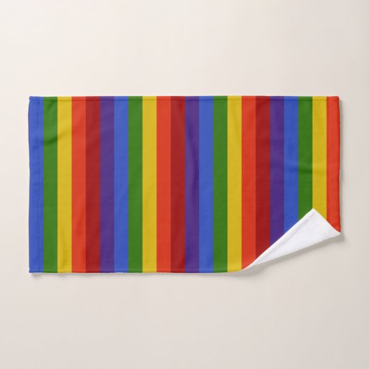 Horizontale regenboogstaven bad handdoek (Handdoek)