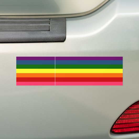 Horizontale regenboogstaven bumpersticker (Op auto)