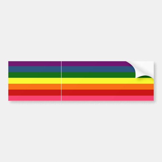 Horizontale regenboogstaven bumpersticker (Voorkant)