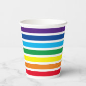 Horizontale regenboogstaven papieren bekers (Achterkant)